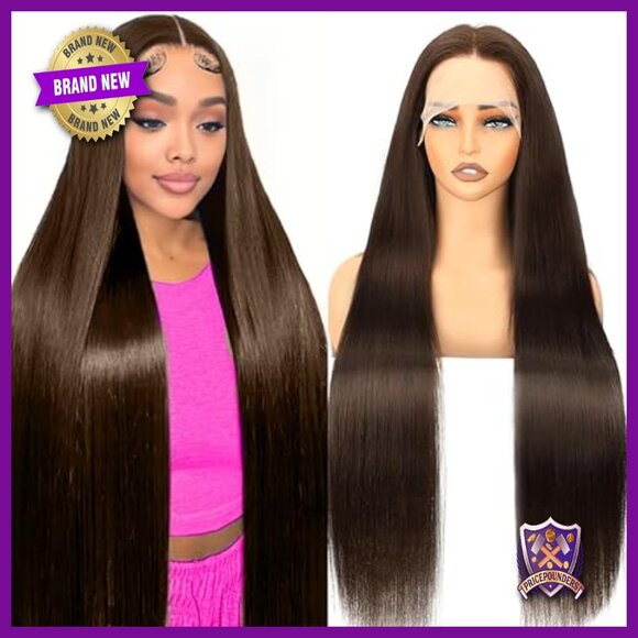 36 Inch Human Hair Lace Front Wig 200 Density 13x6 HD Transparent main image 5